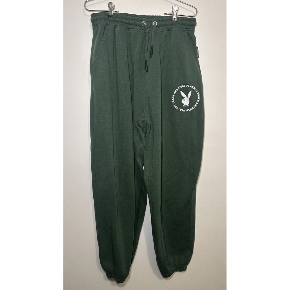 Playboy x Missguided Bunny Green track and Field Jogger Sweatpants Women's 10